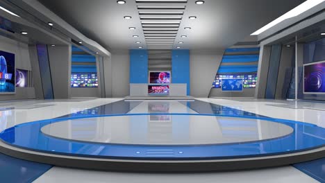 3d virtual news studio background loop