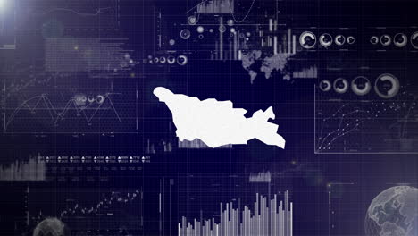 Antecedentes-Corporativos-Del-País-De-Georgia-Con-Elementos-Abstractos-De-Gráficos-De-Análisis-De-Datos-Que-Muestran-Videos-Tecnológicos-De-Análisis-De-Datos-Con-Globo-Terráqueo,-Crecimiento,-Gráficos,-Datos-Estadísticos-Del-País-De-Georgia