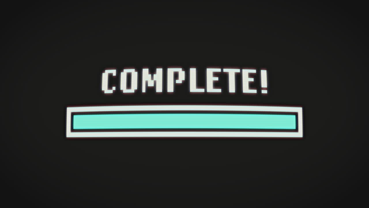 ⁇ 박이는 로딩의 애니메이션과 검은색 배경의 전체 텍스트와 바