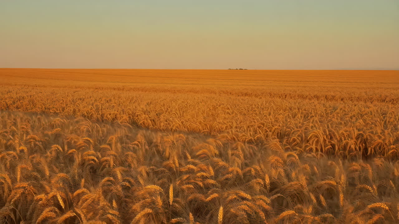 el campo de trigo dorado al atardecer