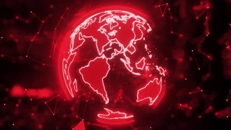 red glowing digital earth globe