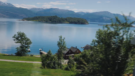 the majestic fjords of norway the view from the car window 4k video