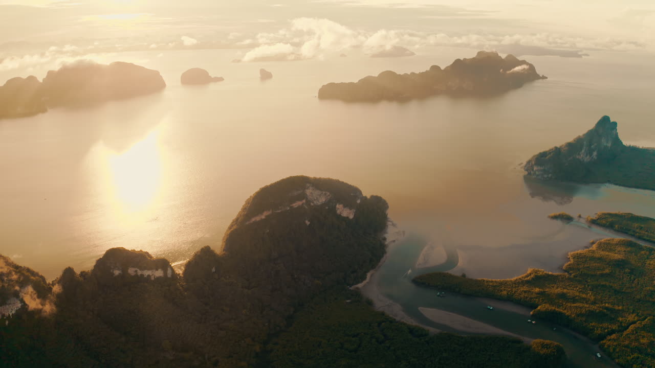 Sunrise over Islands and Coastal Waters