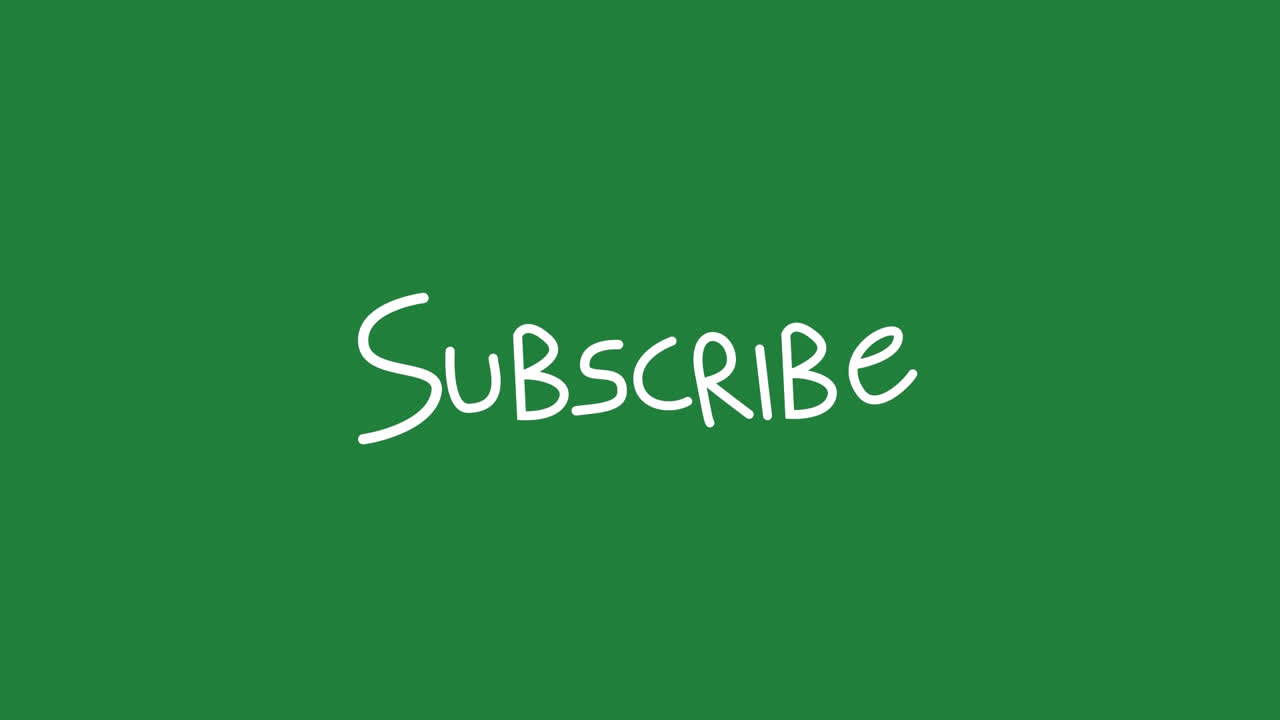 Animation of word Subscribe with rays flickering on green background