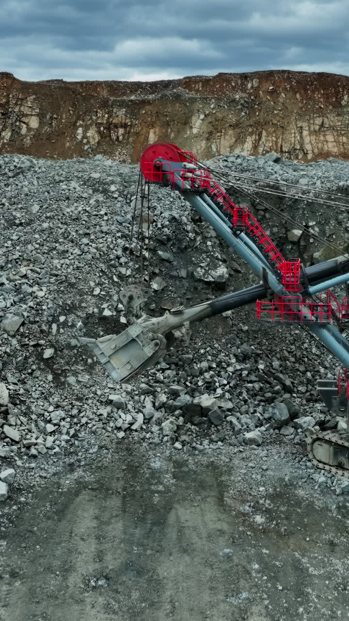 Mining operation with excavator and dump truck