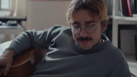 young gen z couple resting at home and having talk