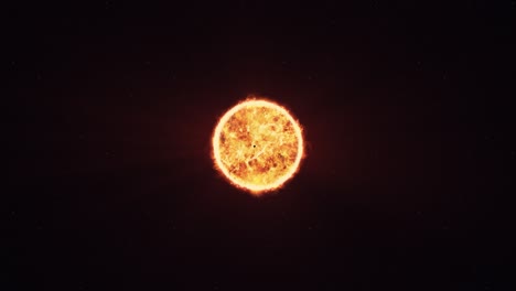 mercury silhouette orbiting the sun. wide space background