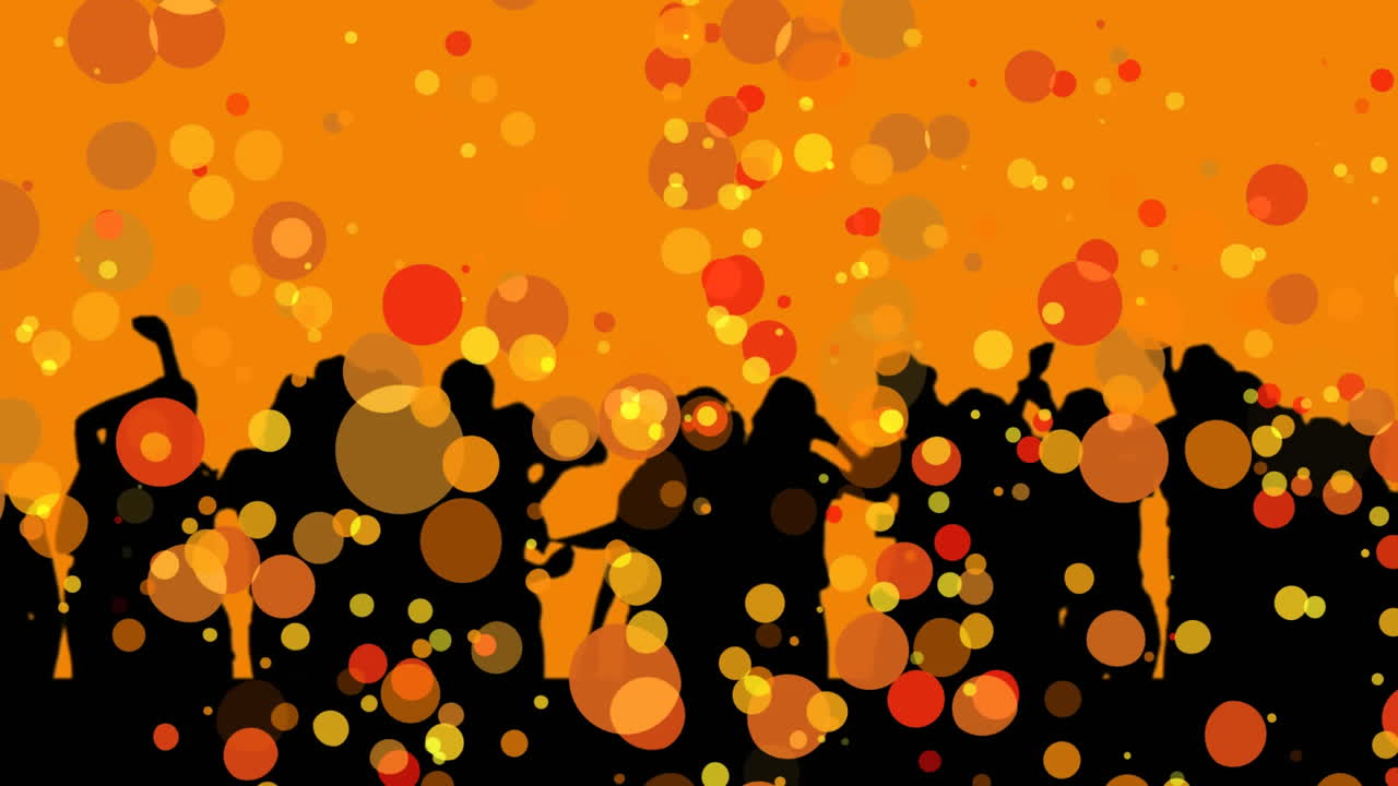 silueta de un grupo de personas bailando