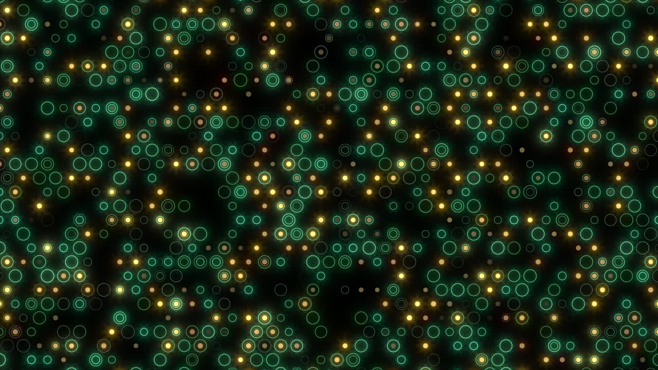 컴퓨터 화면에 결함이 있는 디지털 기하학적 고리 및 점