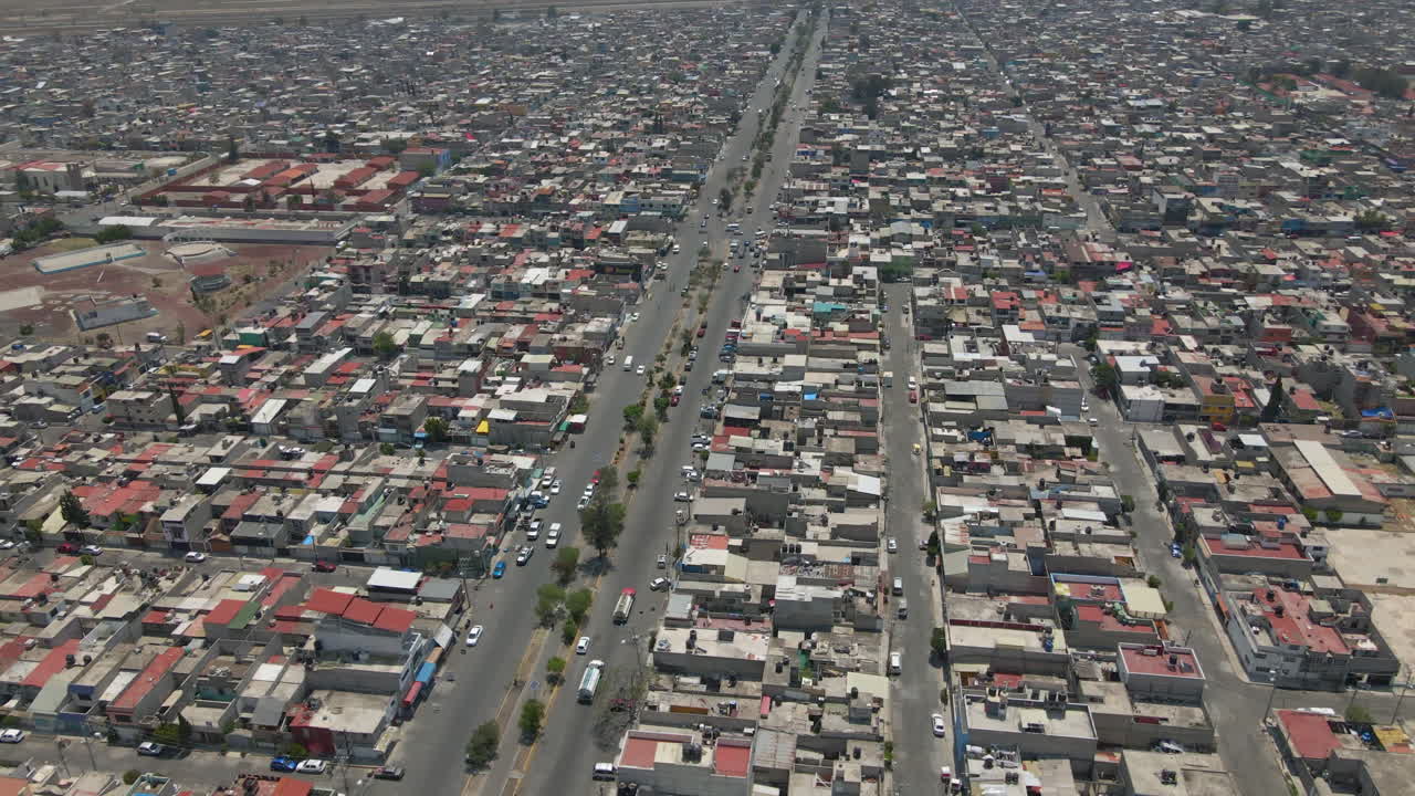 vista panorámica aérea del barrio de ecatepec en los suburbios del norte de la ciudad de méxico