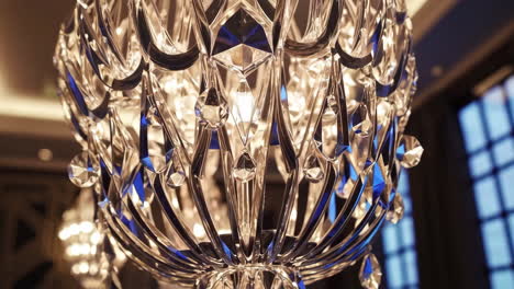 close-up of a luxurious crystal chandelier