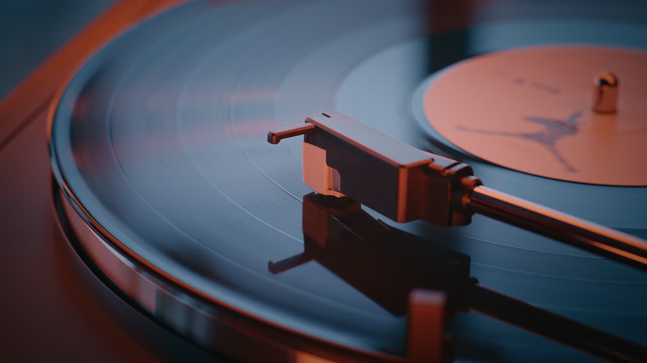 Vintage Record Player Turntable Detail