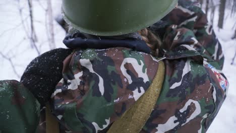 soldiers in winter camouflage