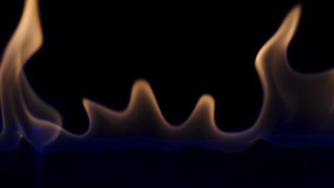 Blue and Orange Flames on Black Background