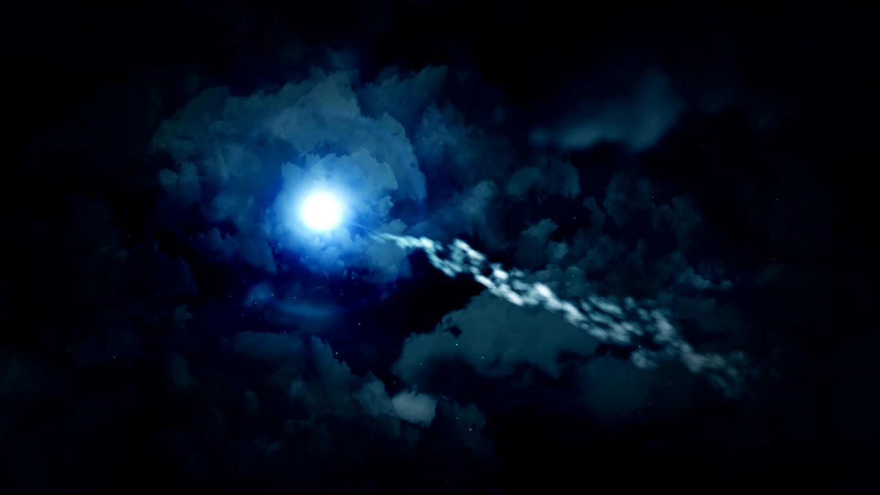 구름이 가득한 하늘의 판타지 풍경, 요정 애니메이션, 루프 배경