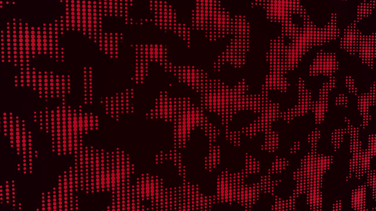 Abstract motion background loop digital dot modern red