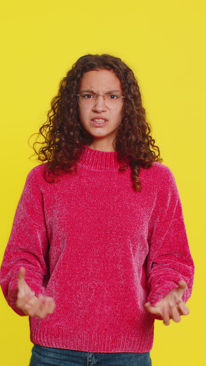 Upset frustrated annoyed girl in indignant expression quarreling asking reason of conflict