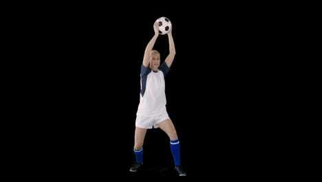 woman soccer player doing a line-out