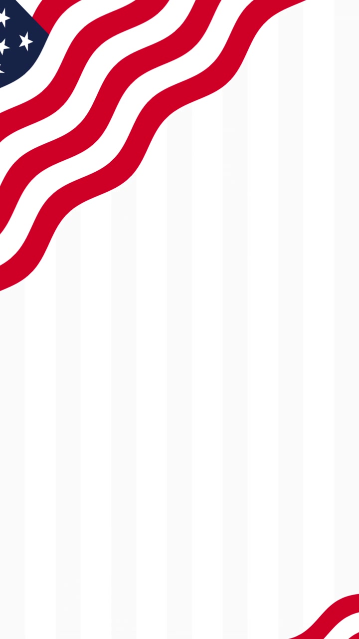 Animeret amerikansk flag vajende hjørneramme baggrund