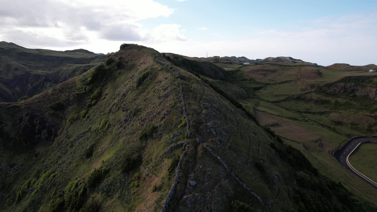 Aerial View of a Scenic Hillside Landscape
