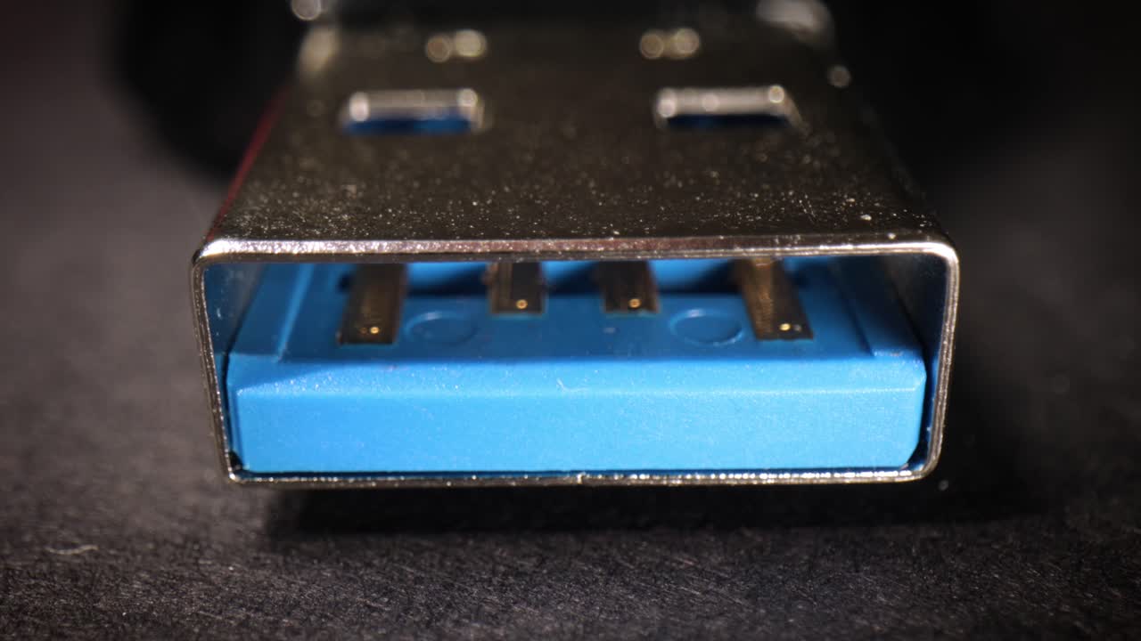 macro de cerca de una unidad de memoria flash usb 3.0