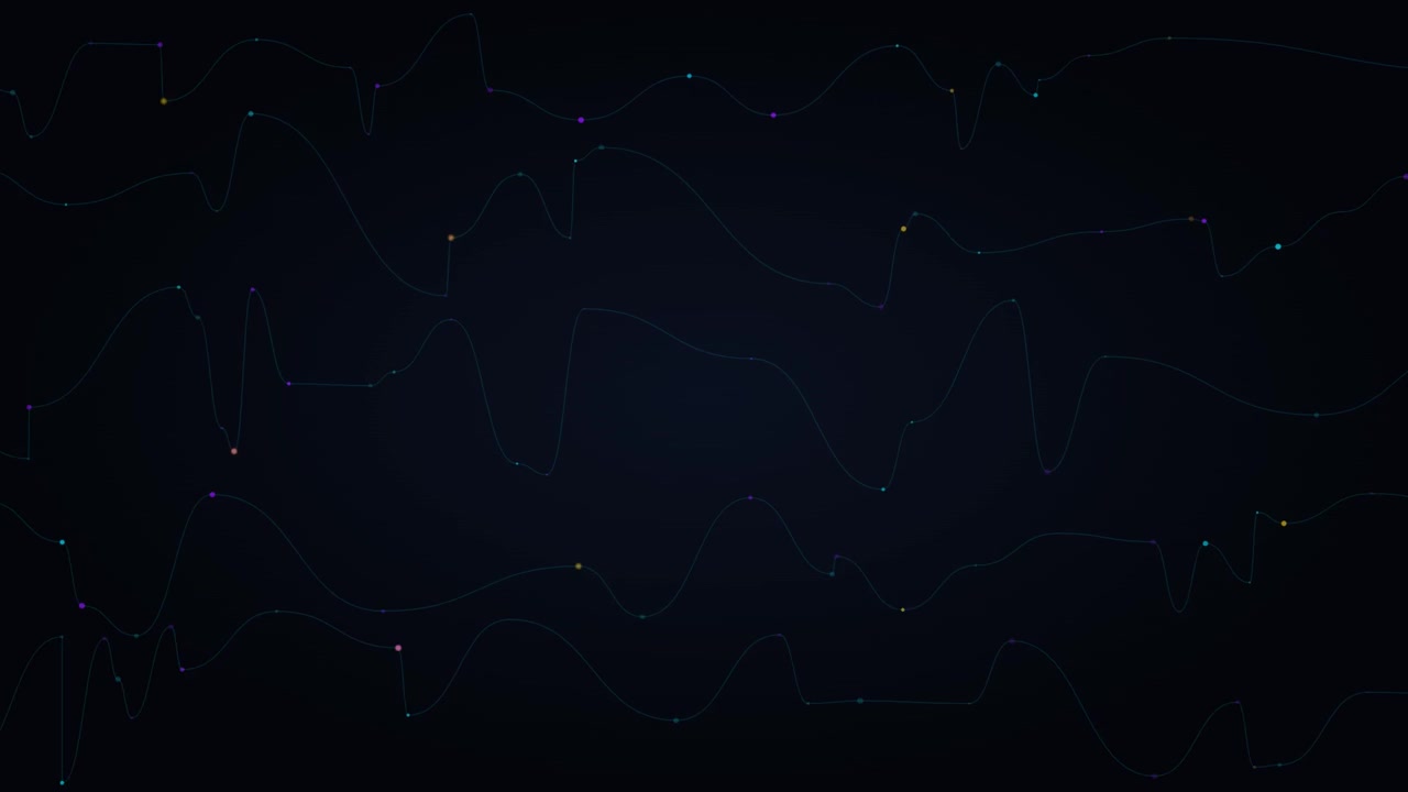 Abstract Digital Data Waveform Animation on Dark Background