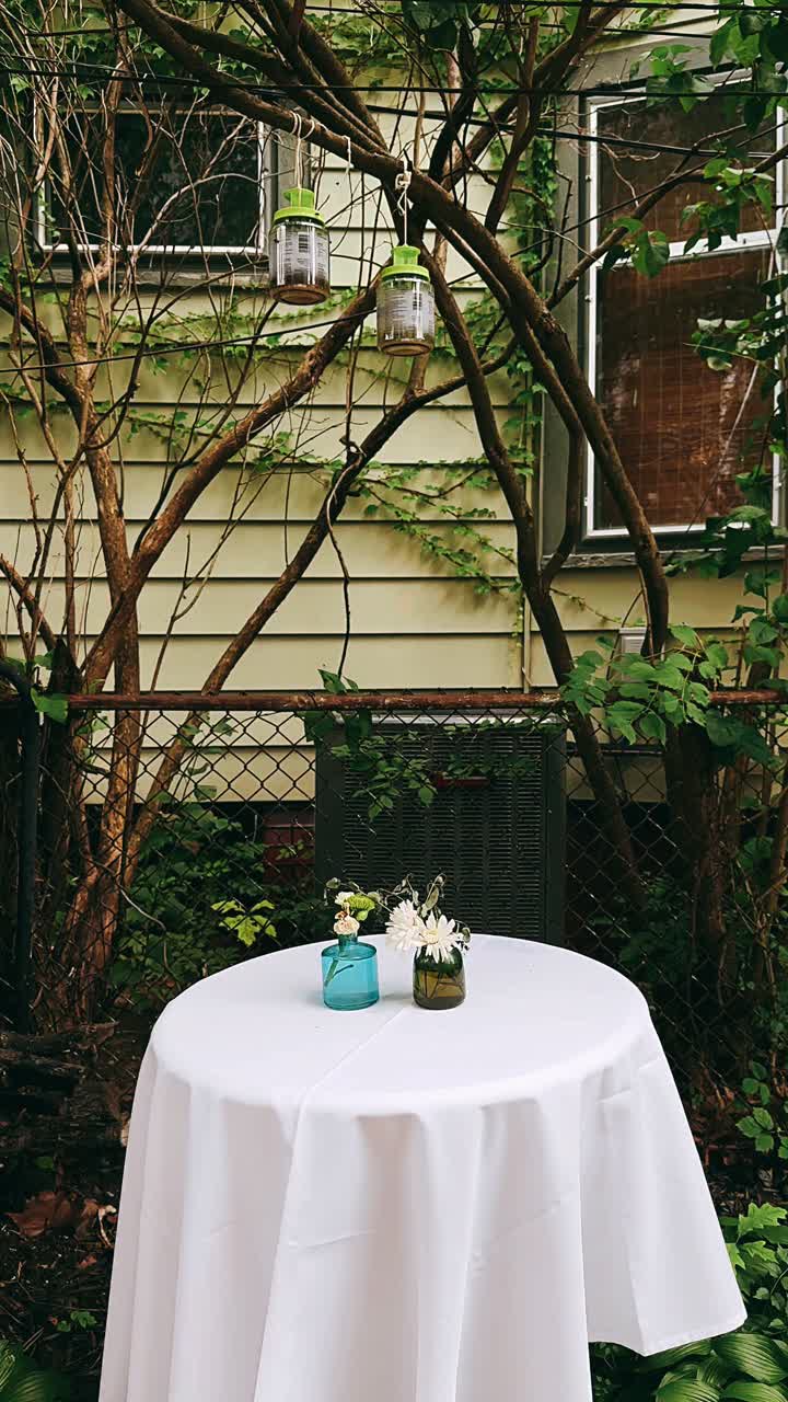 establecimiento de fiestas al aire libre en el patio trasero