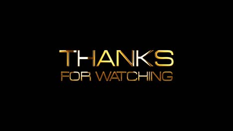set de gracias por ver y gracias por ver texto dorado con efecto de luz. 4k 3d renderizado aislado transparente con canal alfa quicktime prores 444. efecto de bucle sin costuras en cada elemento.