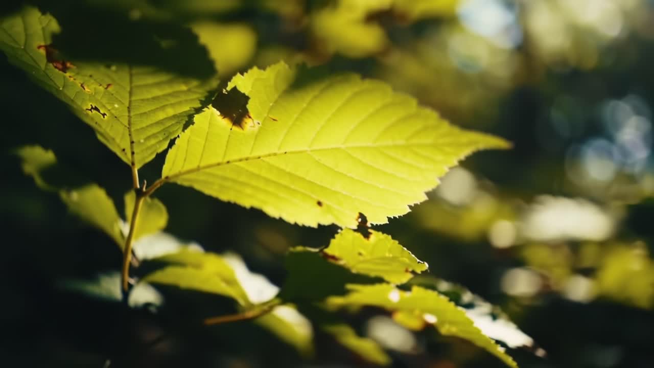 Close-up of Lush Green Leaves in Sunlight Showcasing Their Vibrant Texture and Natural Beauty, Perfectly Captured in a Serene Outdoor Environment