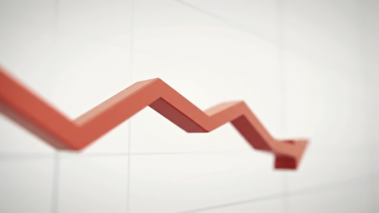 Red Arrow Graph Showing a Declining Trend
