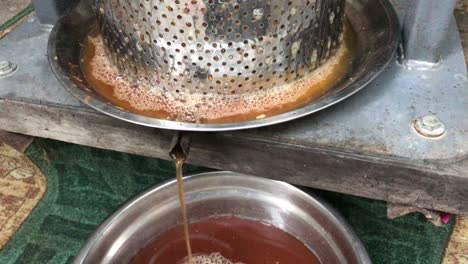 processing of apples for juice production.