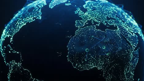 illuminated earth: a stunning visualization of our planet's connectivity and geography through a high-tech digital representation