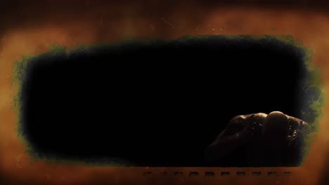 animación de zombi con humo sobre fondo negro