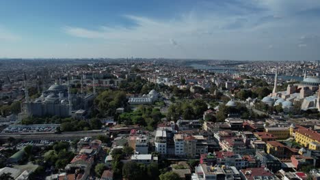 hagia sophia y la mezquita azul video de avión no tripulado fatih istanbul turquía