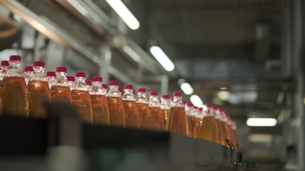 Bottled Beverages on a Production Line