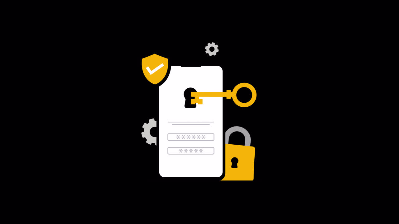 Animated Illustration of Smartphone Security and Login Process
