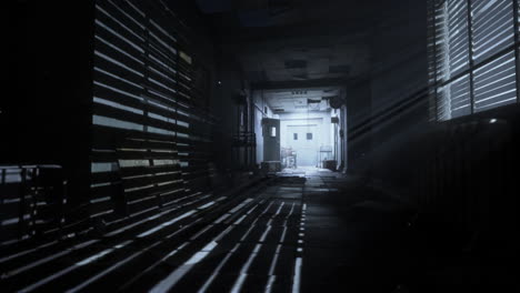 dark and abandoned hospital corridor