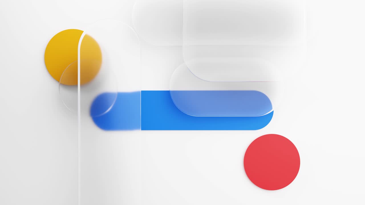 Dynamic Abstract Geometric Shapes with Translucent Glass Animation