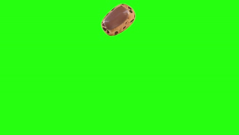 chocolate chip cookie on green screen