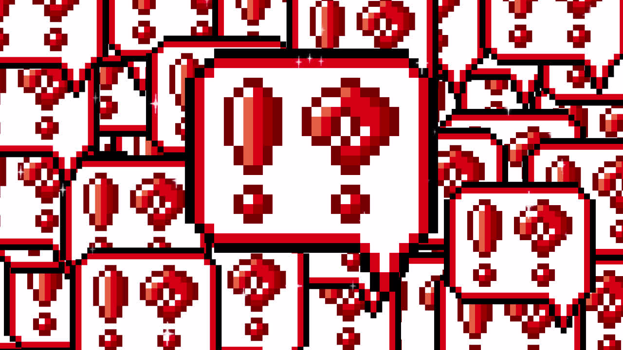 Pixel art pop up speech bubble icon interrobang mark Transitions. 1080p - 30 fps - Alpha Channel (4).mov