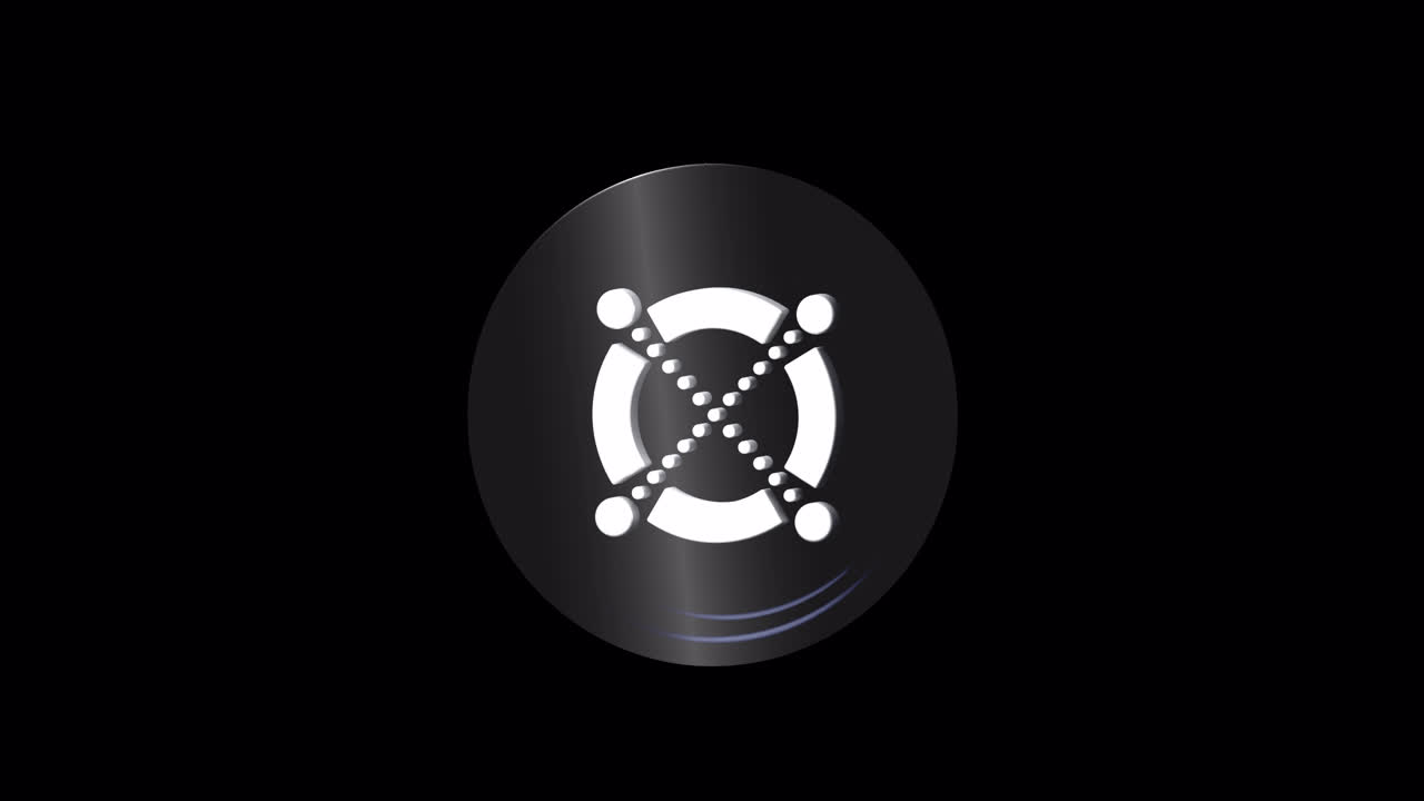 Rotating 3D Elrond EGLD Cryptocurrency Logo on Black Background