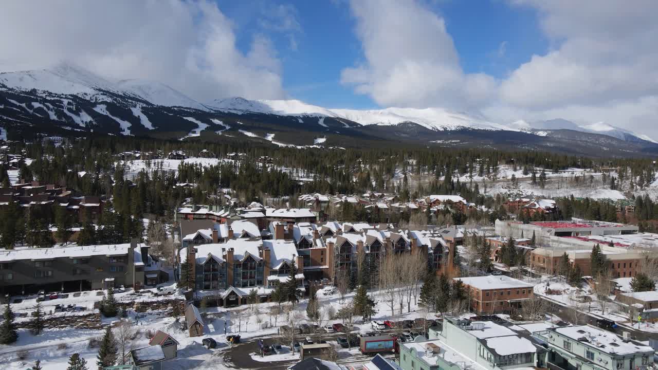 breckenridge en invierno 4k drone