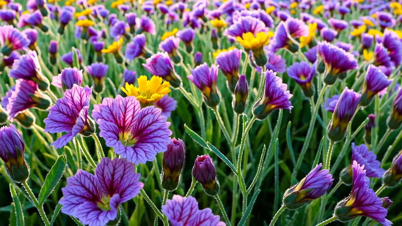Purple and Yellow Wildflowers in Bloom