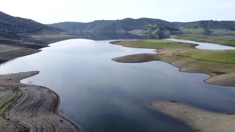 aerial image of a swamp in drought