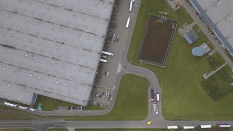 aerial view of goods warehouse