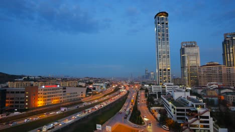 el paisaje urbano de estambul al crepúsculo