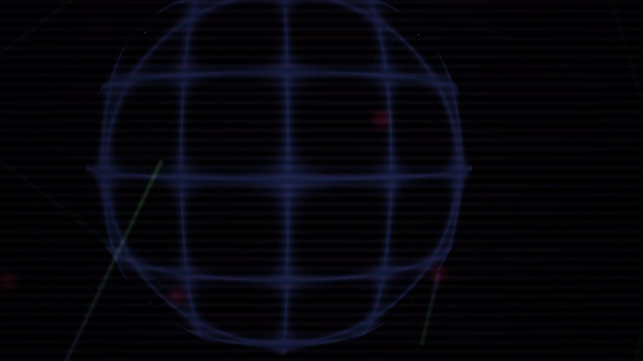 Abstract Digital Grid Sphere Rotating with Scanning Data Points