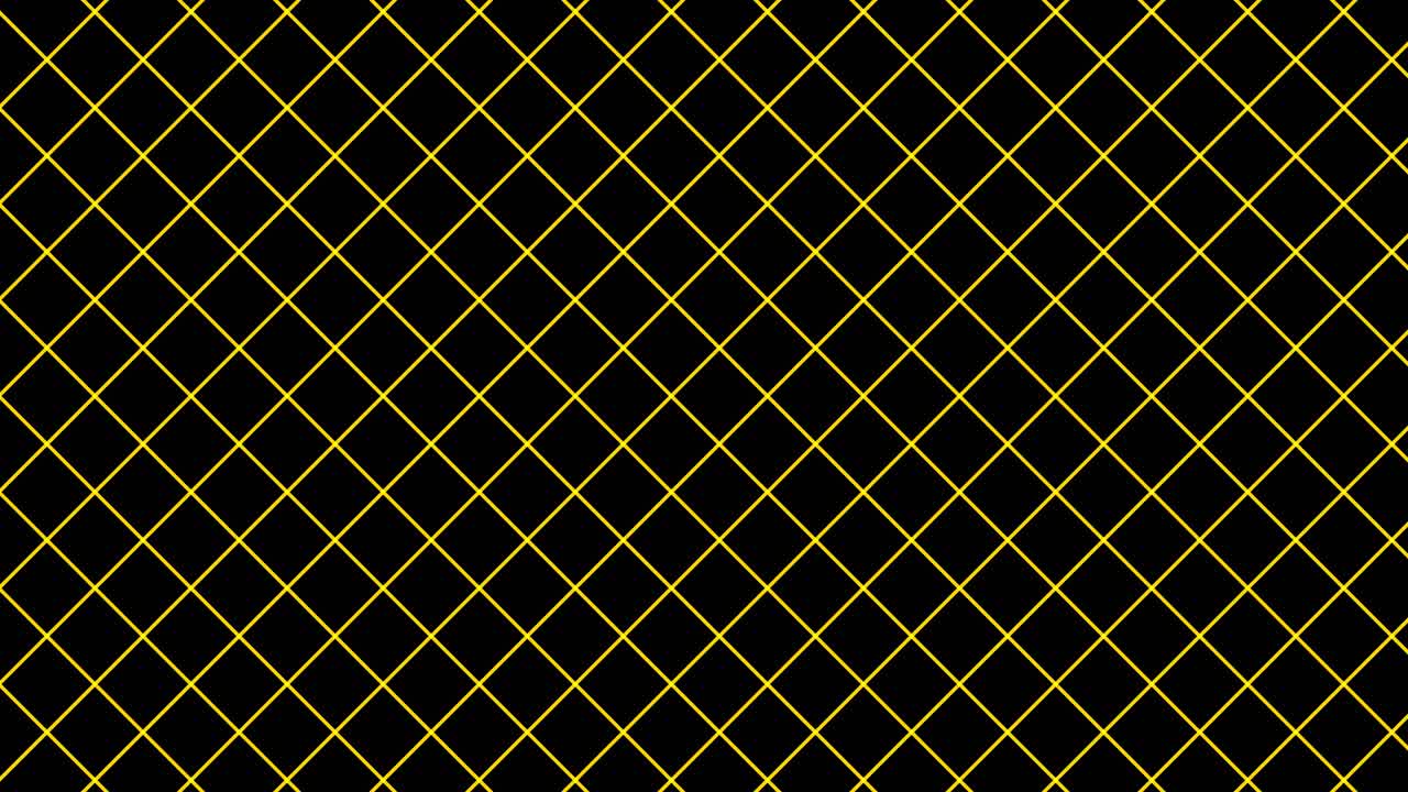 Geometric Yellow Grid Pattern on Black Background