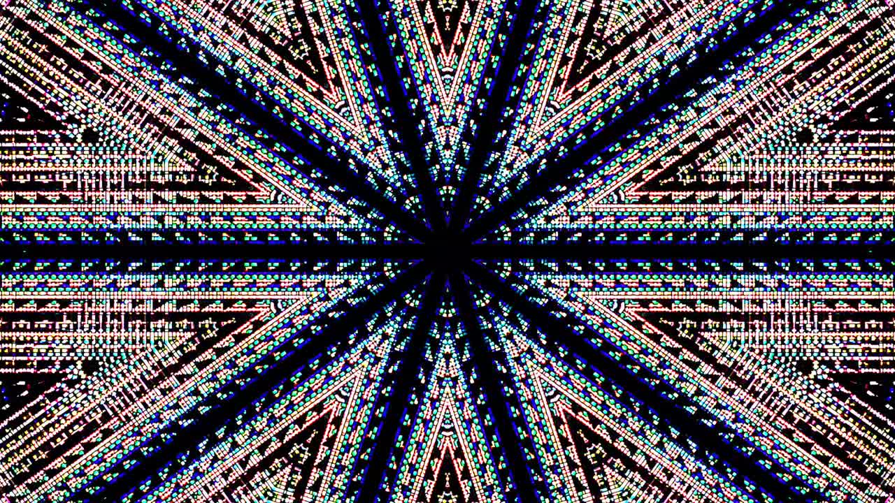 shining bright lines set wave motion, colorful, on black background