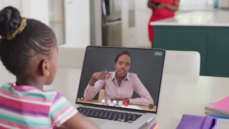 African-american-girl-on-laptop-online-learning-with-african-american-female-teacher